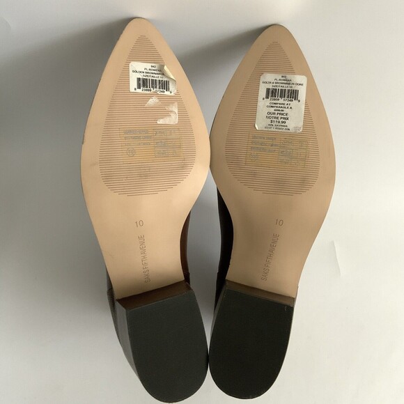 New Saks Fifth Avenue Leather Chelsea Point-toe Ankle Bootie Brown 10 - Picture 9 of 13